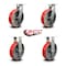Service Caster 10 Inch Heavy Duty Red Poly on Cast Iron Wheel Caster Swivel 2 Rigid SCC, 2PK SCC-KP92S1030-PUR-RS-2-R-2 - alternate 1